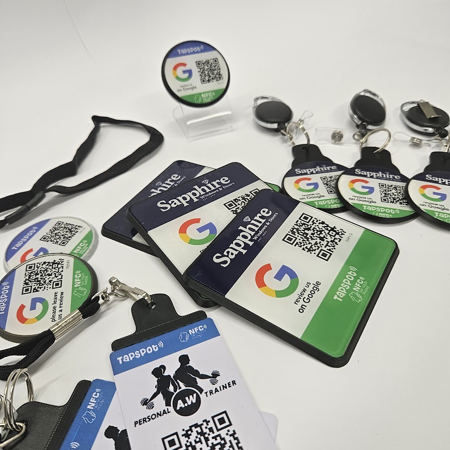 A smartphone scanning a TapSpot NFC tag on a restaurant table